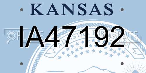 IA47192 Kansas License Plate