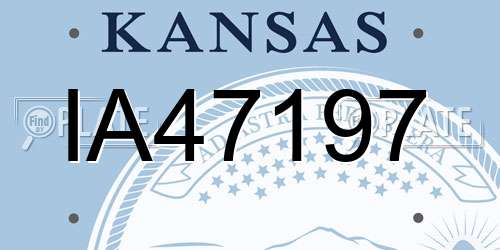 IA47197 Kansas License Plate