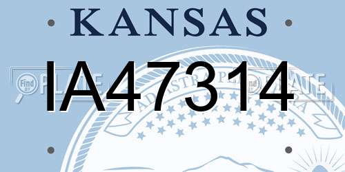 IA47314 Kansas License Plate