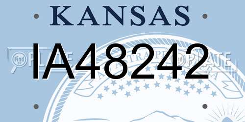 IA48242 Kansas License Plate