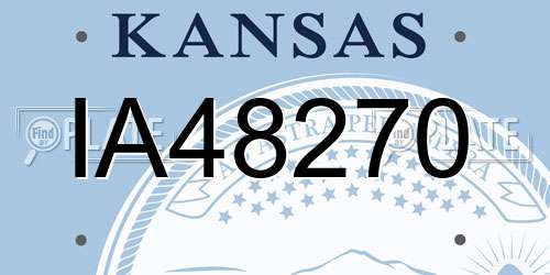 IA48270 Kansas License Plate