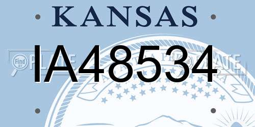 IA48534 Kansas License Plate