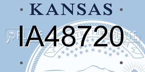 IA48720 Kansas License Plate