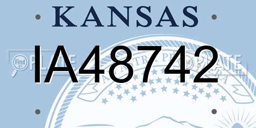 IA48742 Kansas License Plate