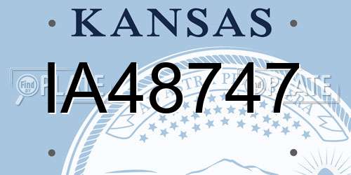 IA48747 Kansas License Plate