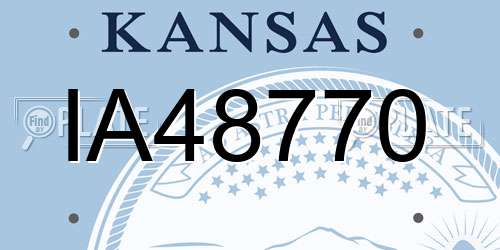 IA48770 Kansas License Plate