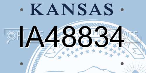 IA48834 Kansas License Plate