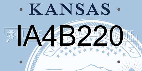 IA4B220 Kansas License Plate