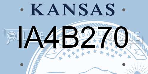 IA4B270 Kansas License Plate