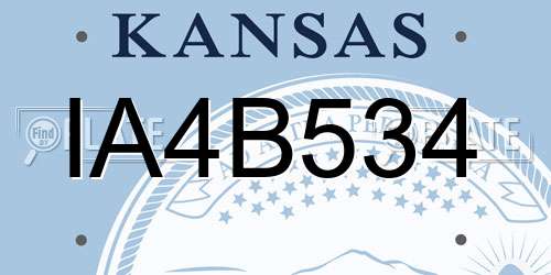 IA4B534 Kansas License Plate