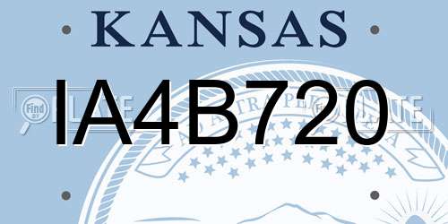 IA4B720 Kansas License Plate