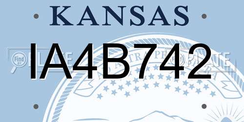 IA4B742 Kansas License Plate
