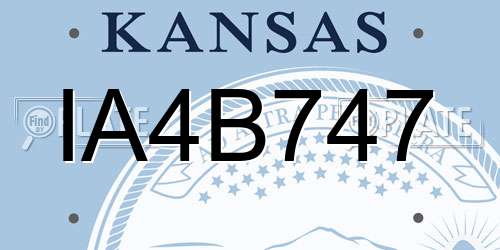 IA4B747 Kansas License Plate