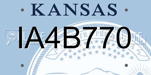 IA4B770 Kansas License Plate