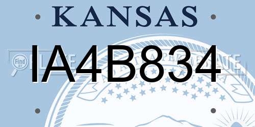 IA4B834 Kansas License Plate