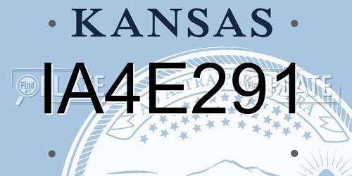 IA4E291 Kansas License Plate