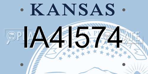 IA4I574 Kansas License Plate