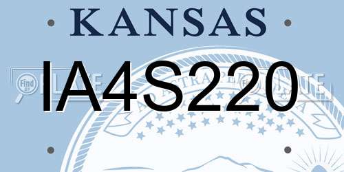 IA4S220 Kansas License Plate