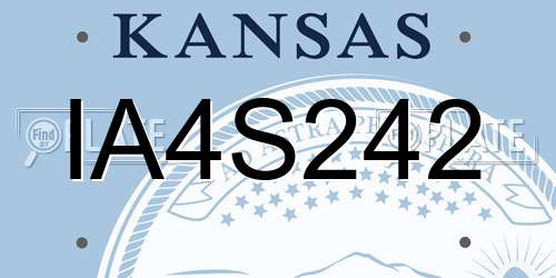 IA4S242 Kansas License Plate