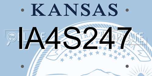 IA4S247 Kansas License Plate