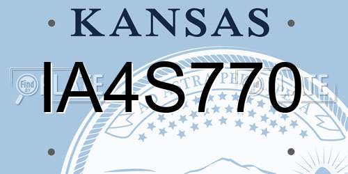 IA4S770 Kansas License Plate