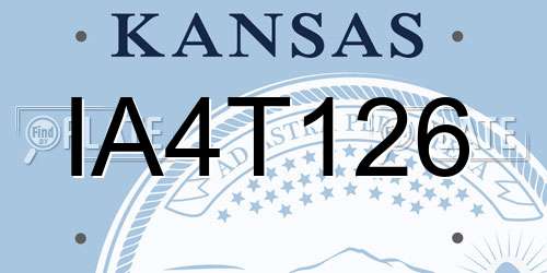 IA4T126 Kansas License Plate