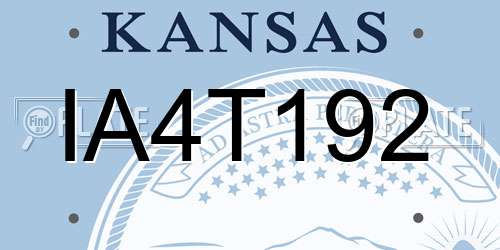 IA4T192 Kansas License Plate