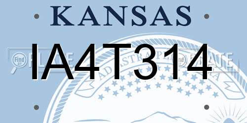 IA4T314 Kansas License Plate
