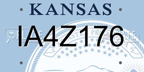 IA4Z176 Kansas License Plate