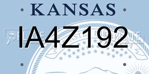 IA4Z192 Kansas License Plate