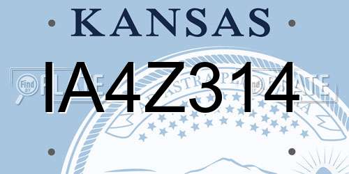 IA4Z314 Kansas License Plate