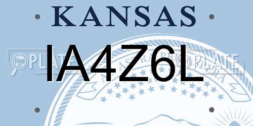 IA4Z6L Kansas License Plate