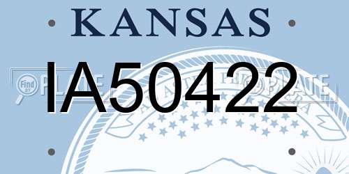 IA50422 Kansas License Plate