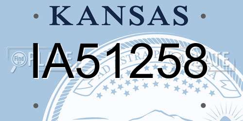 IA51258 Kansas License Plate