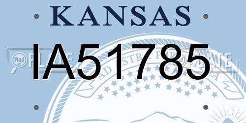 IA51785 Kansas License Plate