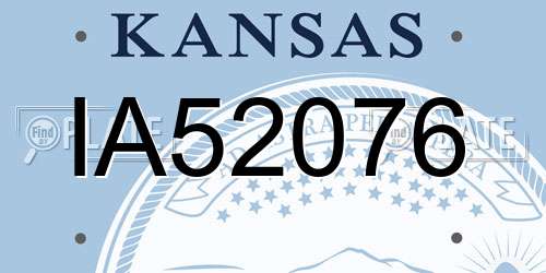 IA52076 Kansas License Plate