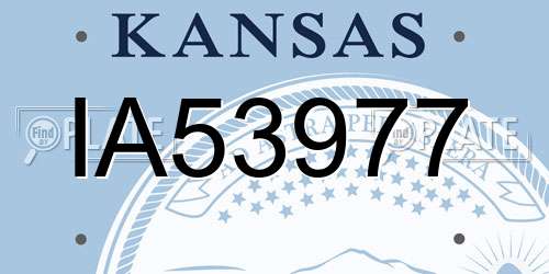 IA53977 Kansas License Plate