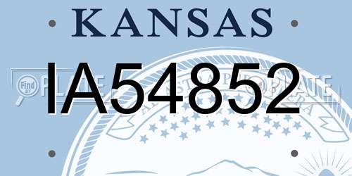 IA54852 Kansas License Plate