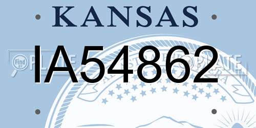 IA54862 Kansas License Plate