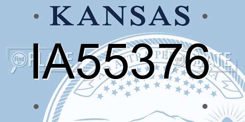 IA55376 Kansas License Plate