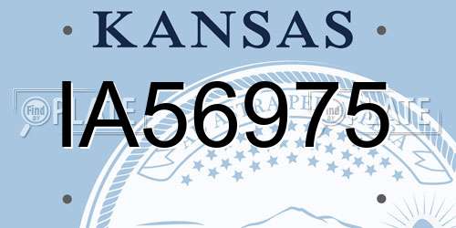 IA56975 Kansas License Plate