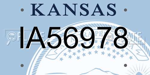IA56978 Kansas License Plate