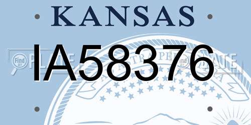 IA58376 Kansas License Plate