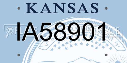 IA58901 Kansas License Plate