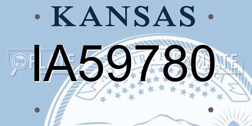 IA59780 Kansas License Plate