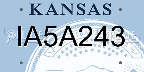 IA5A243 Kansas License Plate