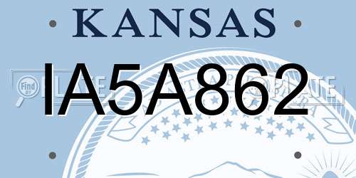 IA5A862 Kansas License Plate