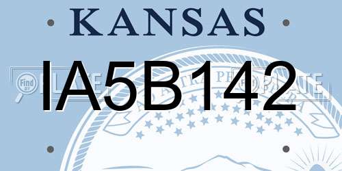 IA5B142 Kansas License Plate