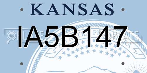 IA5B147 Kansas License Plate
