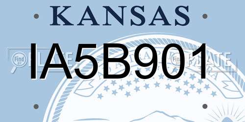 IA5B901 Kansas License Plate
